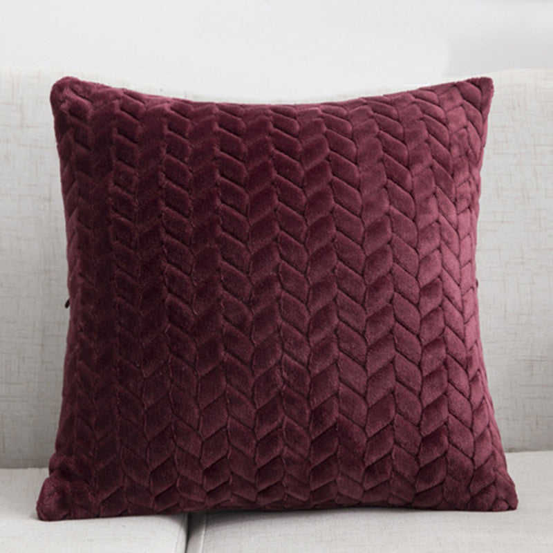 Modern Solid Flannel Sofa Cushion Case