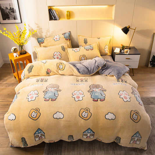 Winter Keep-Warm Milk Velvet Bedding Collection