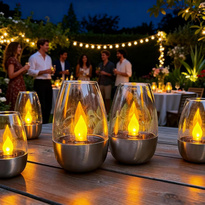Solar Power Tea Lights: Flameless Flicker LED Candles with Dusk to Dawn Sensor