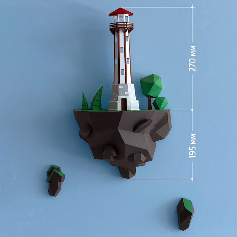 Large 3D Lighthouse Sculpture Model for Home Wall