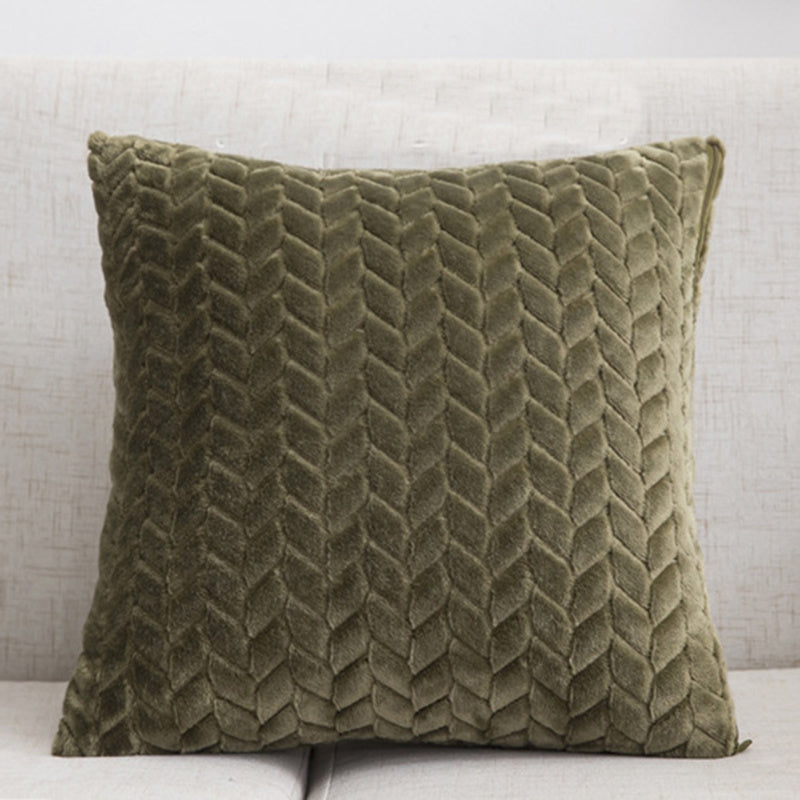 Modern Solid Flannel Sofa Cushion Case
