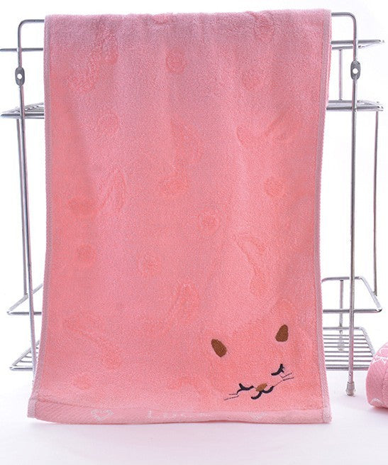 Cute Kitten Design Bamboo Fiber Towel