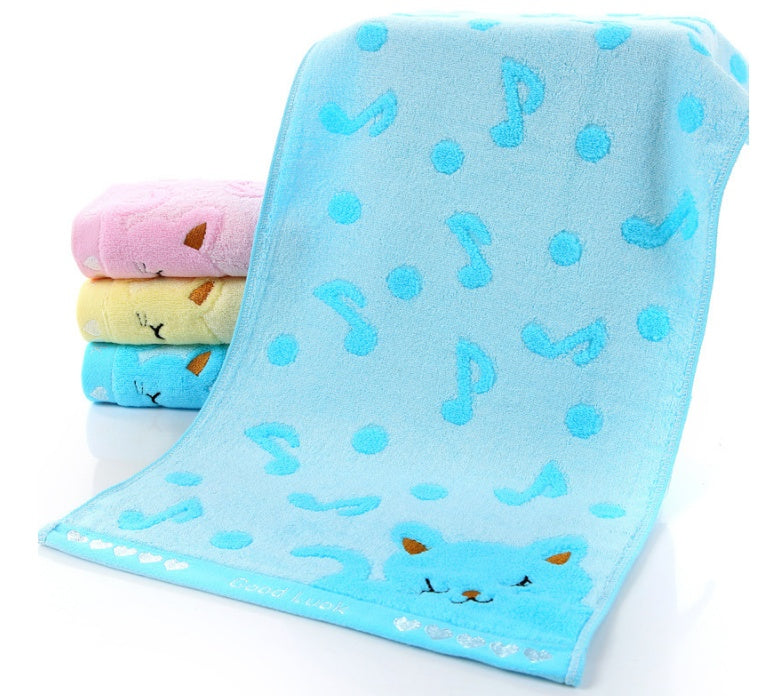 Cute Kitten Design Bamboo Fiber Towel