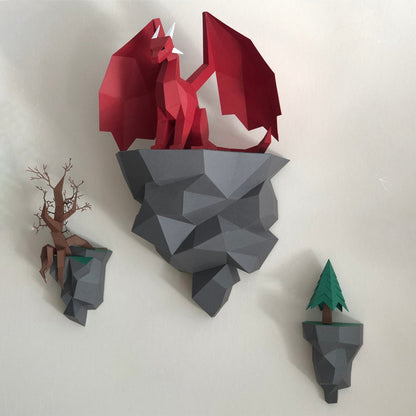 Unique Fantasy Dragon Paper Model Home Decoration