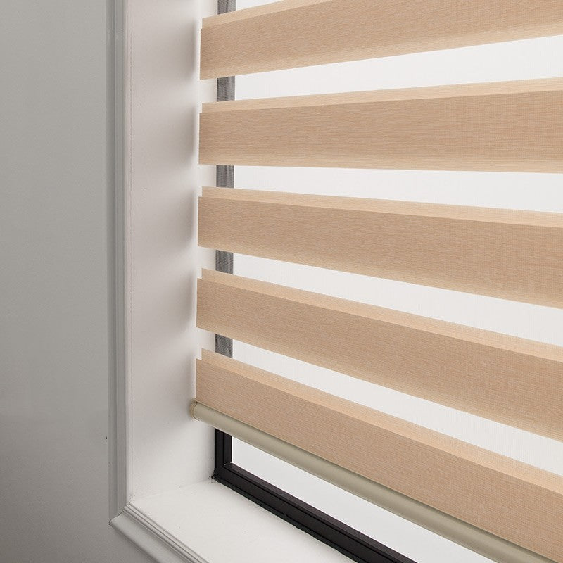 Modern Dual-Layer Gauze & Fabric Roller Curtain