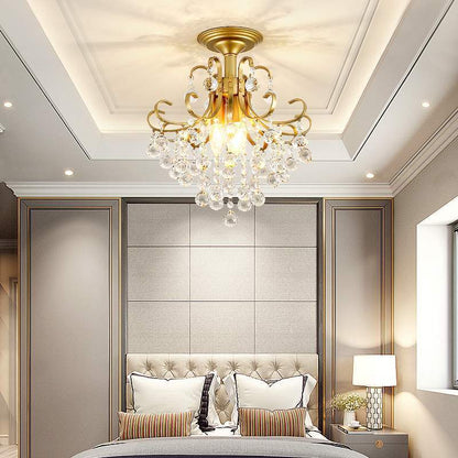 Elegant Clear Crystal Mini Chandelier Fixture