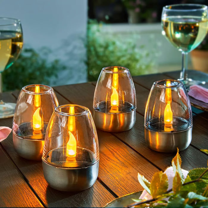 Solar Power Tea Lights: Flameless Flicker LED Candles with Dusk to Dawn Sensor