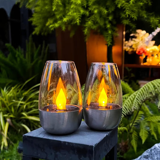 Solar Power Tea Lights: Flameless Flicker LED Candles with Dusk to Dawn Sensor