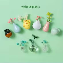 Cute Plant Ceramic Vase Fridge Magnets