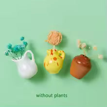 Cute Plant Ceramic Vase Fridge Magnets