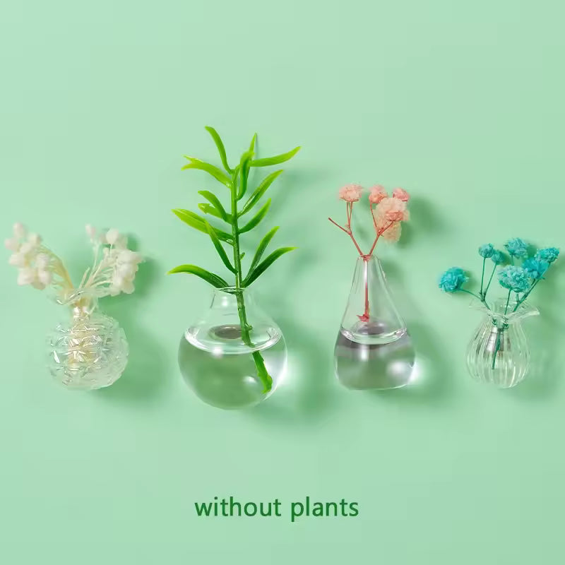 Cute Plant Ceramic Vase Fridge Magnets