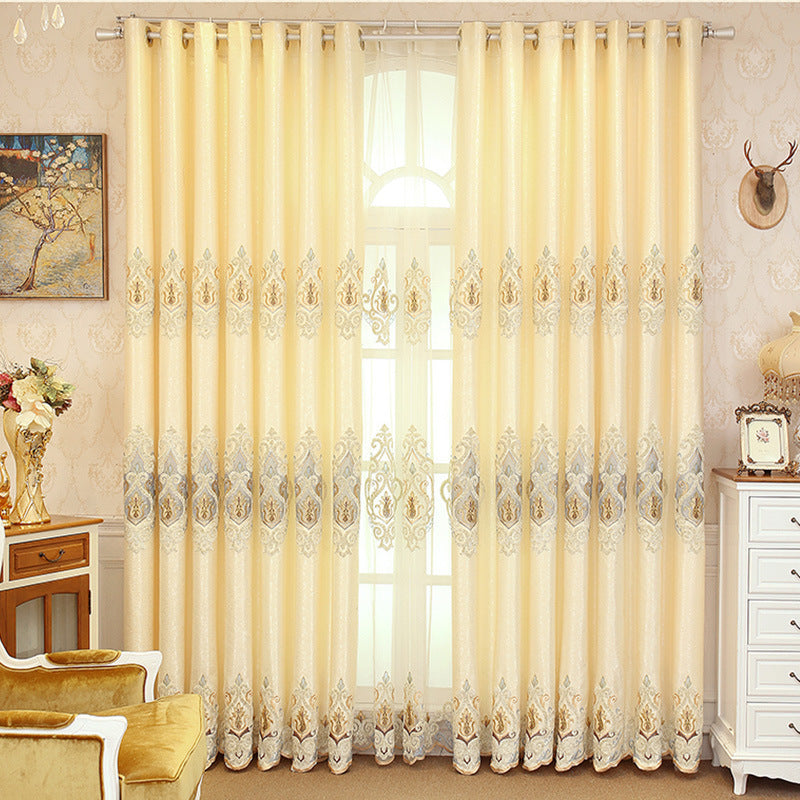 Elegant Thread Embroidery Semi-Transparent Drapes