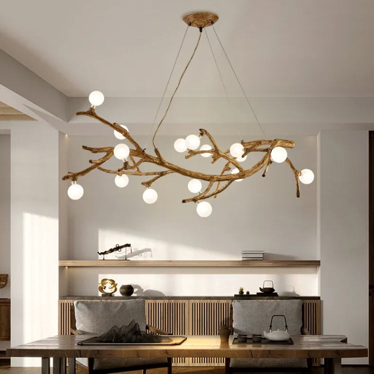 Zen Japanese Wabi-Sabi Tree Branch Chandelier