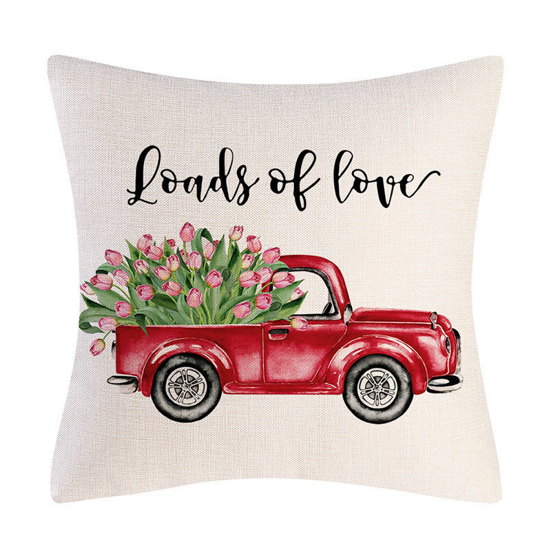 Valentine's Day Linen Throw Pillowcase Gift